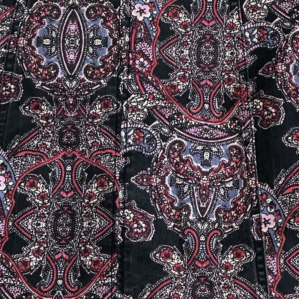Free People Pencil Mini‎ Skirt Paisley Stretch Women's Size 10 NWT